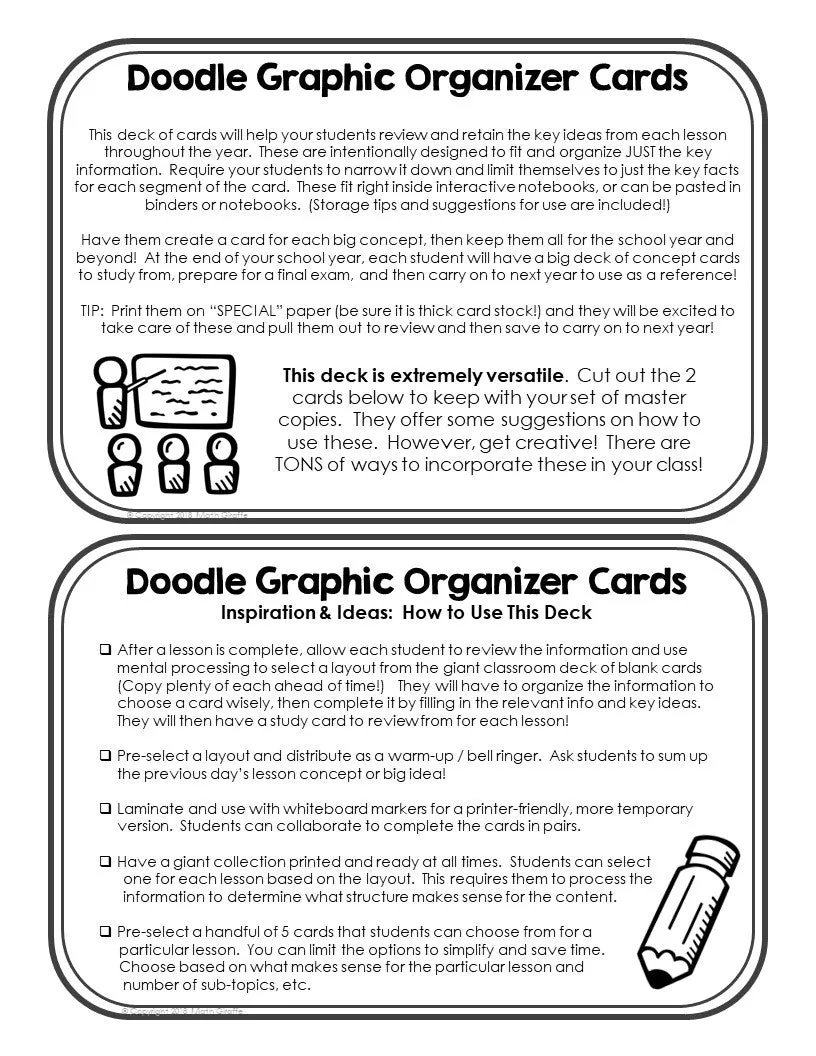 100 Graphic Organizer Review Cards