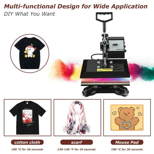 12" x 10" Heat Press Machine Swing-Away Digital Transfer Sublimation T-Shirt