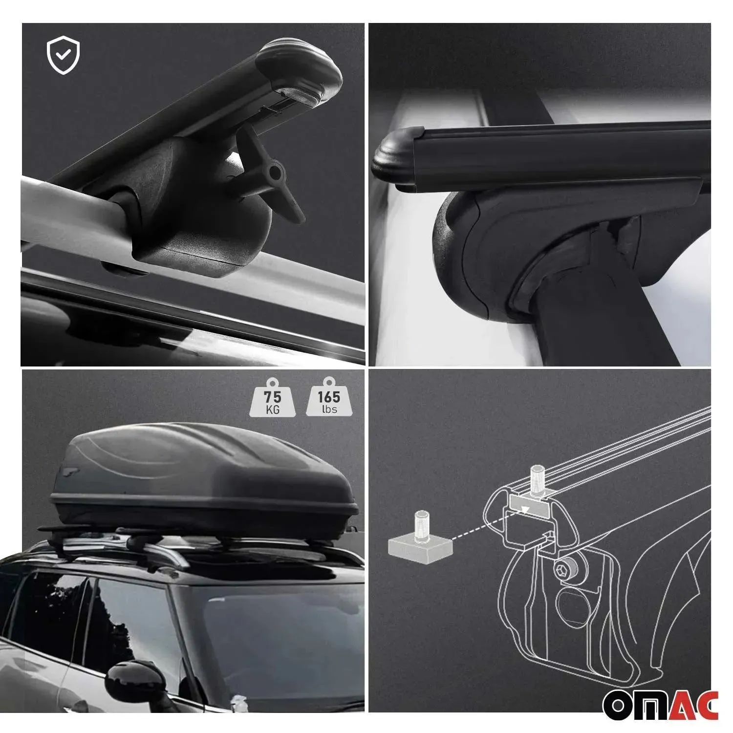 2000-2007 Ford Focus Wagon Roof Rack Cross Bars Black