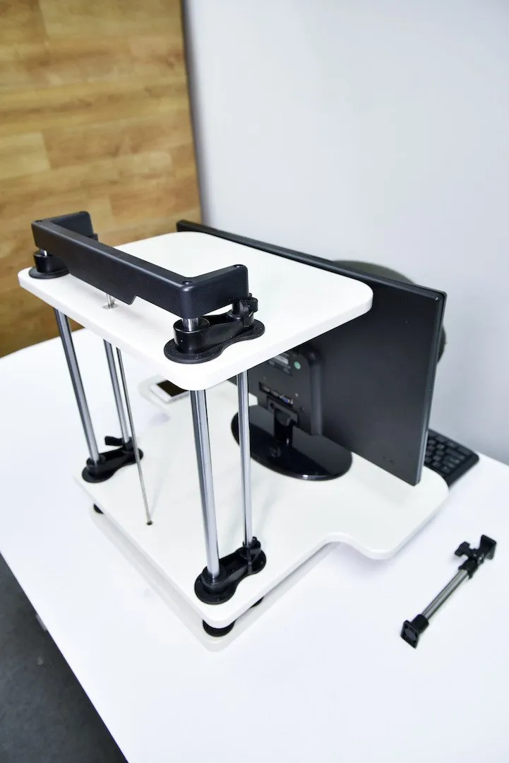 Adjustable Sit to Stand Standing Desk, 3 Shelves, Black