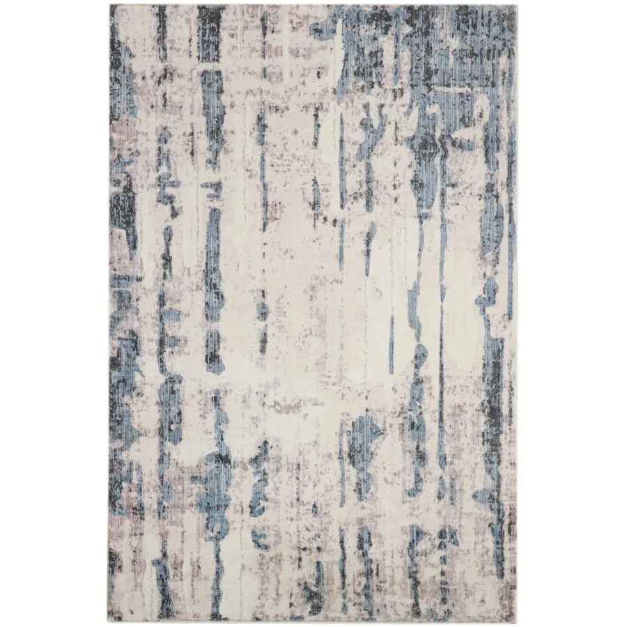 Anini Blue Modern Distressed Rug