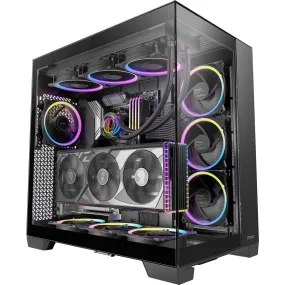 Antec C8 Gaming Case w/ Glass Side & Front, E-ATX, Dual Chamber, Mesh Panels, USB-C, Black