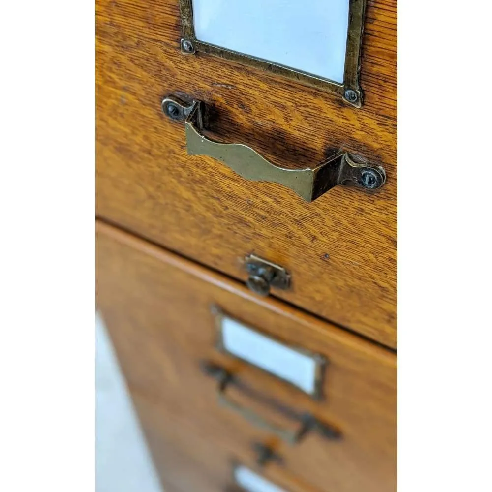 Antique Oak Filing Cabinet Drawers #1