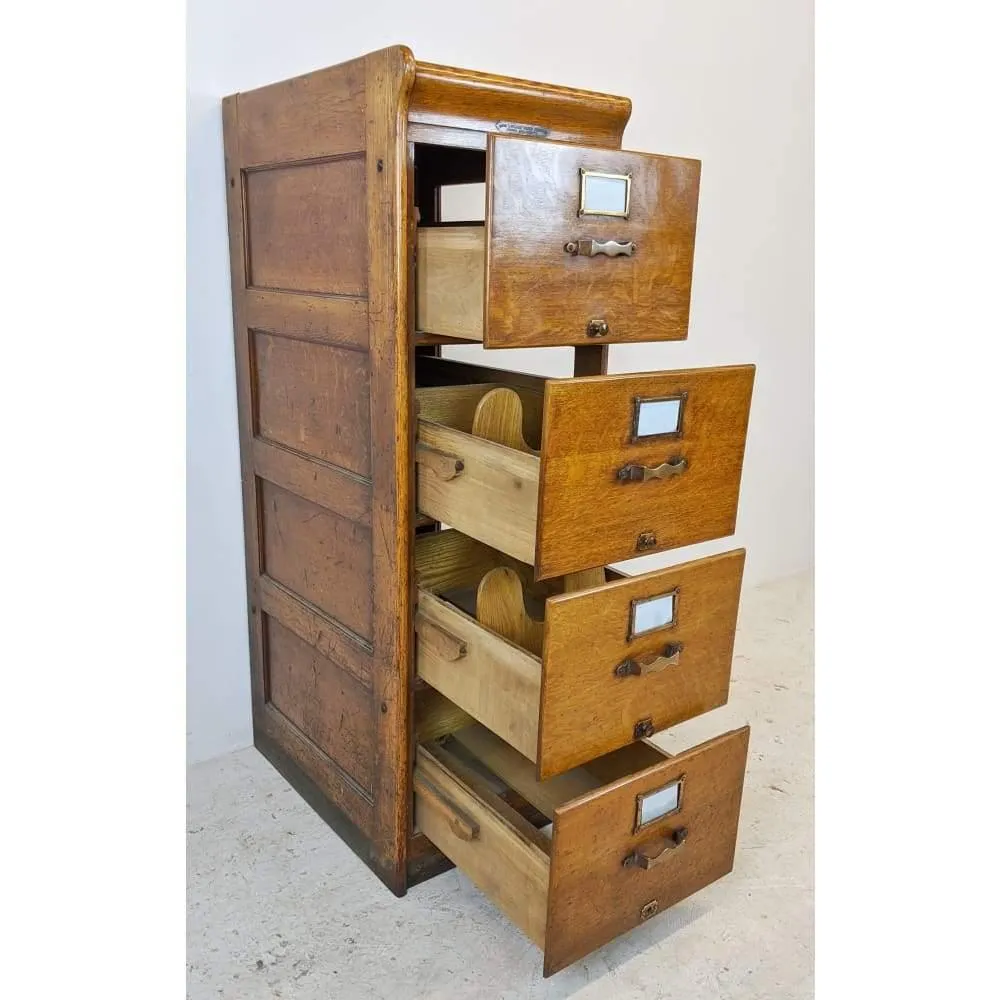 Antique Oak Filing Cabinet Drawers #1