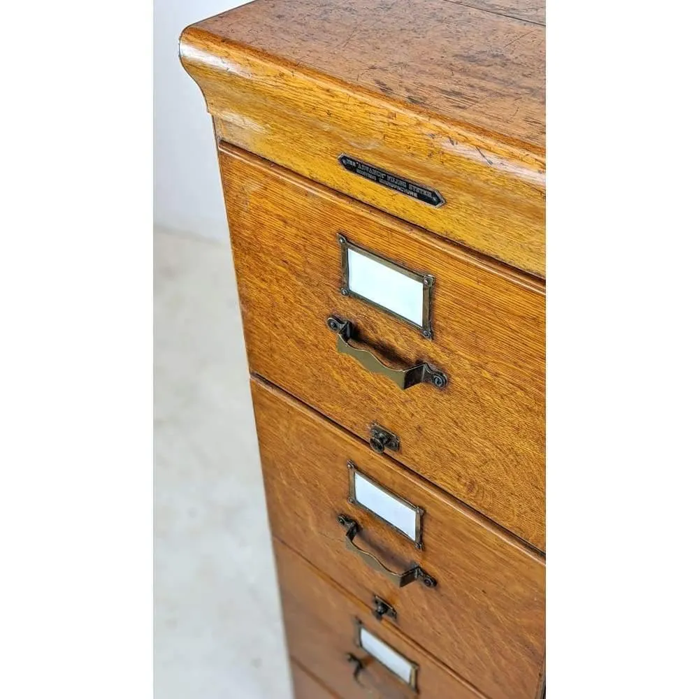 Antique Oak Filing Cabinet Drawers #1