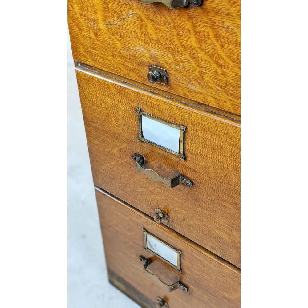 Antique Oak Filing Cabinet Drawers #1