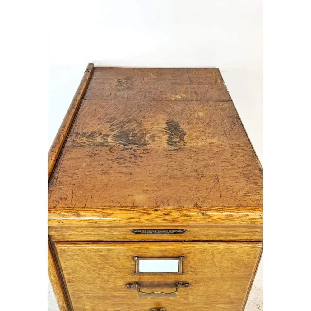 Antique Oak Filing Cabinet Drawers #1