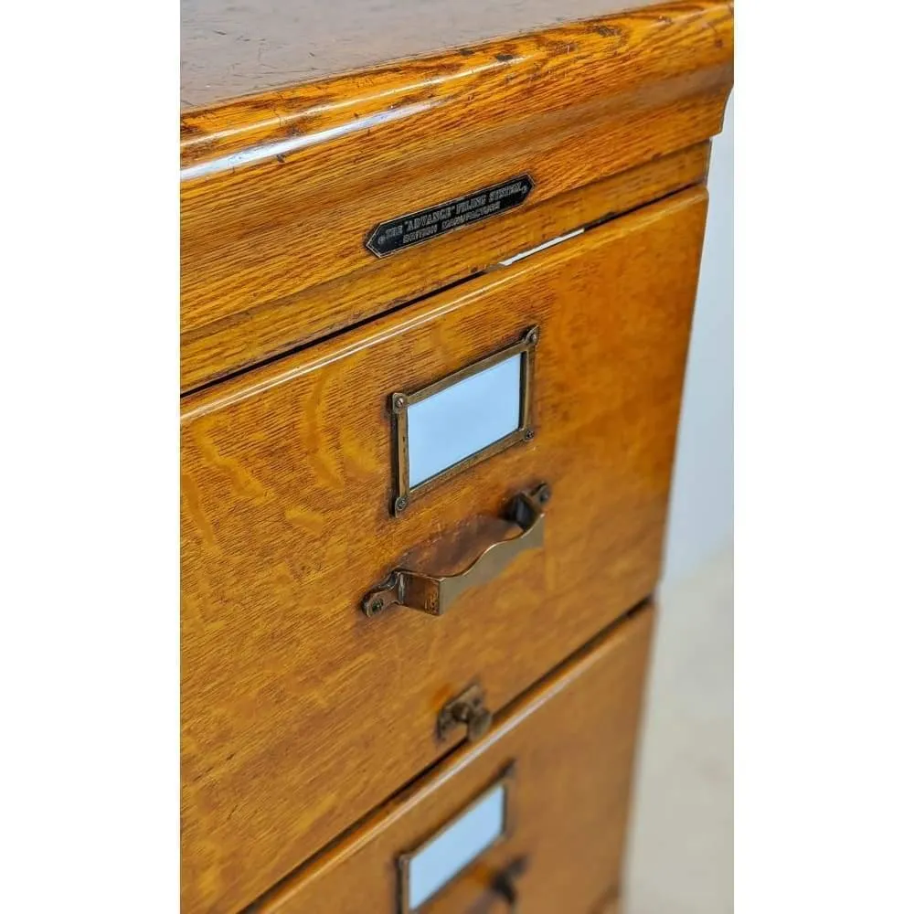 Antique Oak Filing Cabinet Drawers #1