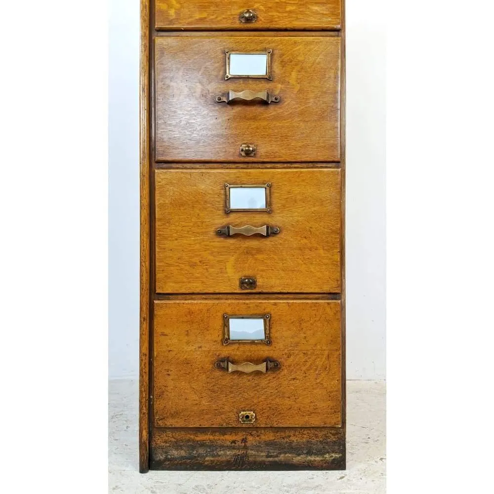 Antique Oak Filing Cabinet Drawers #1