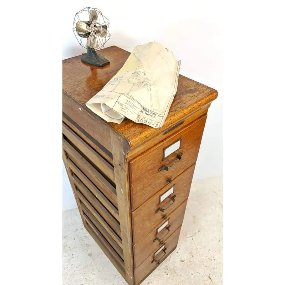 Antique Oak Filing Cabinet Drawers #1