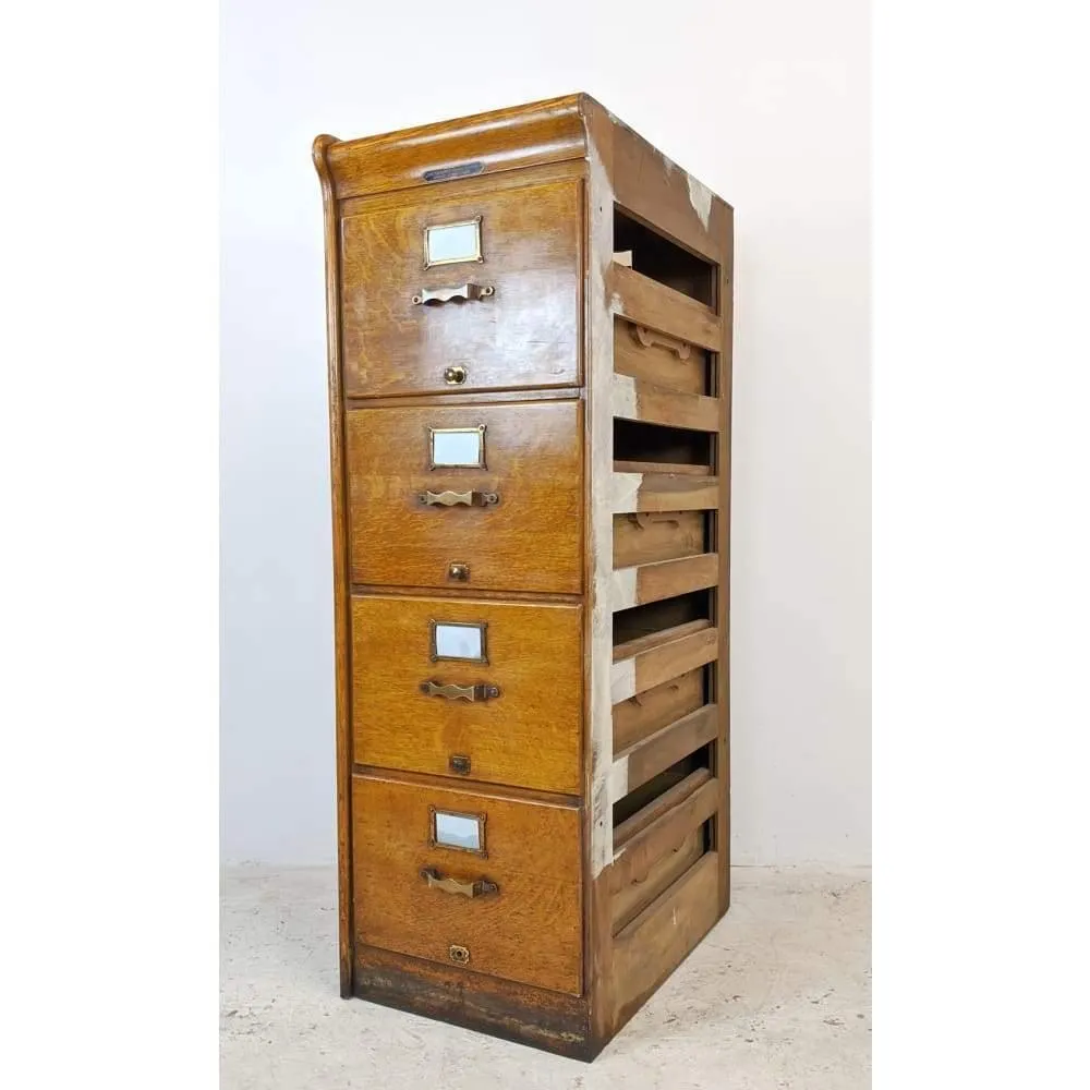 Antique Oak Filing Cabinet Drawers #1