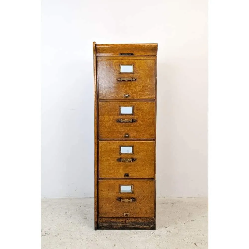 Antique Oak Filing Cabinet Drawers #1