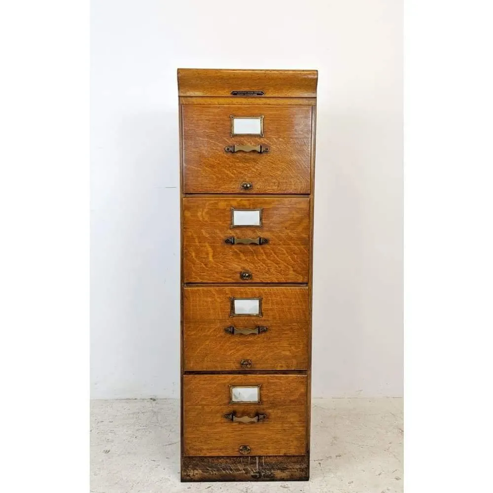 Antique Oak Filing Cabinet Drawers #1