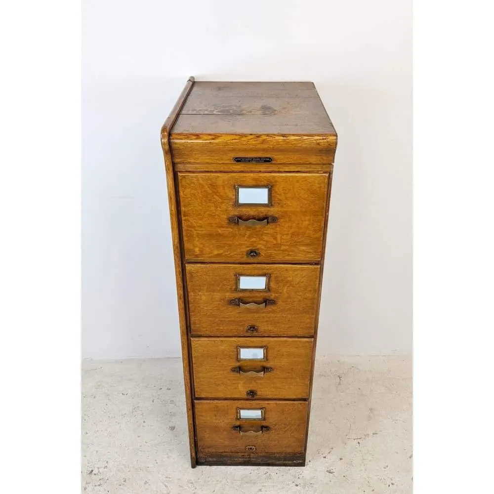 Antique Oak Filing Cabinet Drawers #1