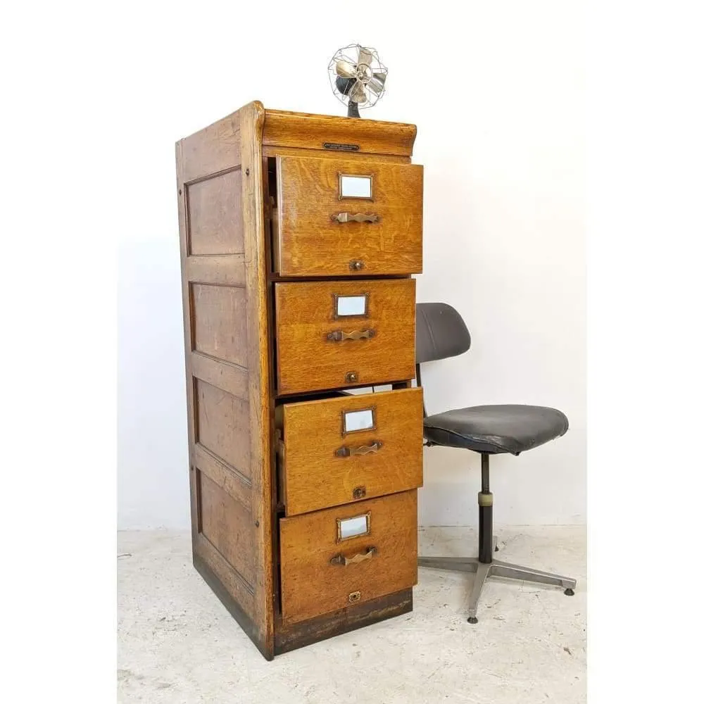 Antique Oak Filing Cabinet Drawers #1