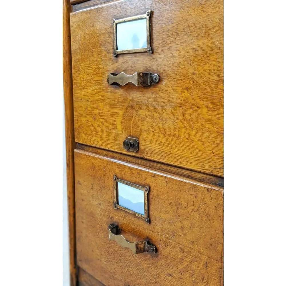 Antique Oak Filing Cabinet Drawers #1