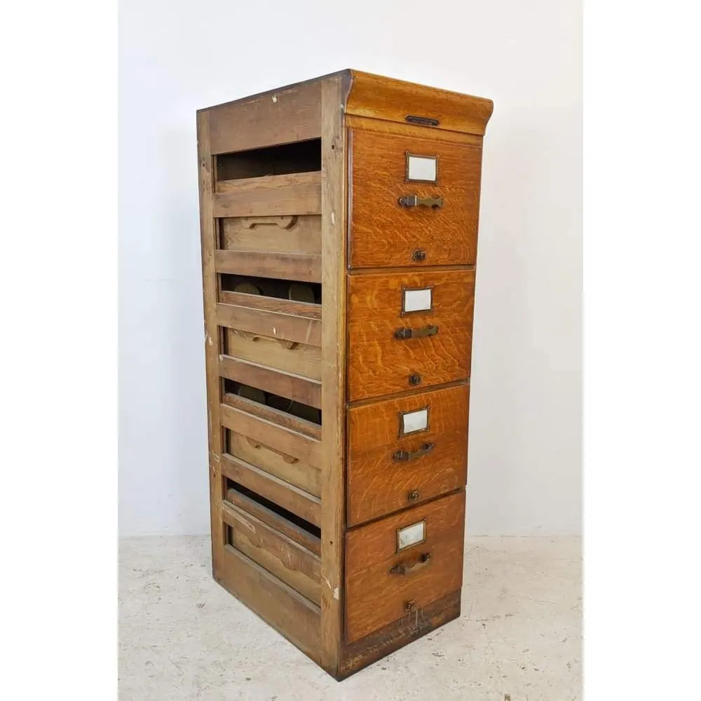 Antique Oak Filing Cabinet Drawers #1