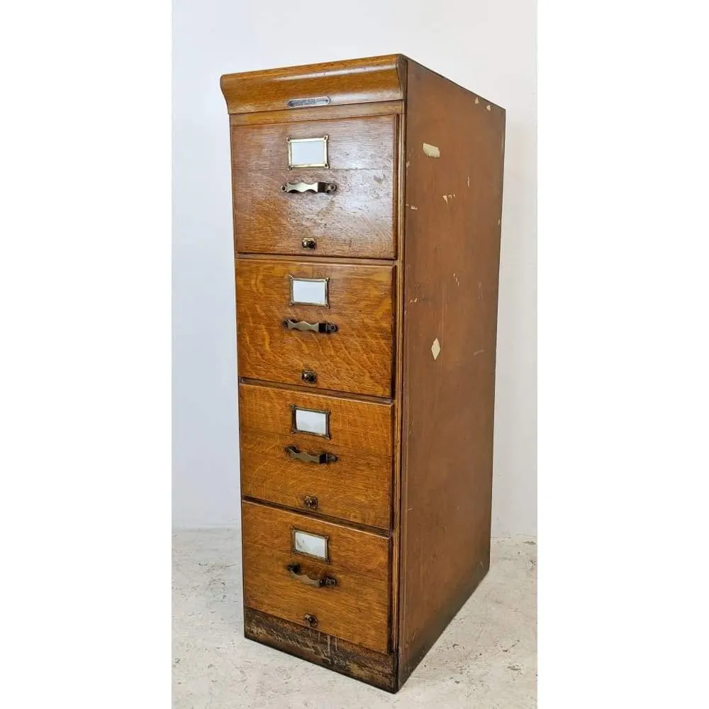 Antique Oak Filing Cabinet Drawers #1