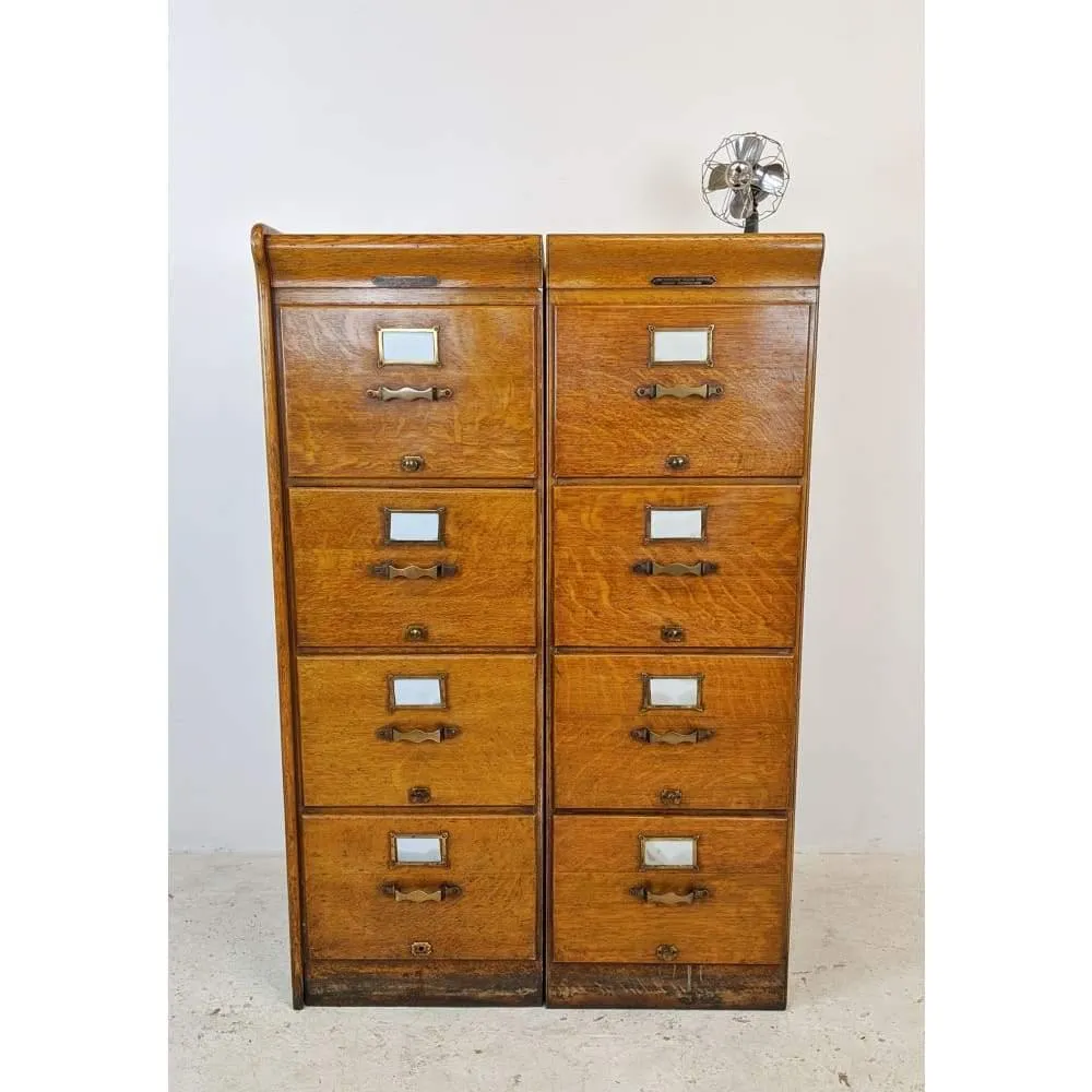 Antique Oak Filing Cabinet Drawers #1