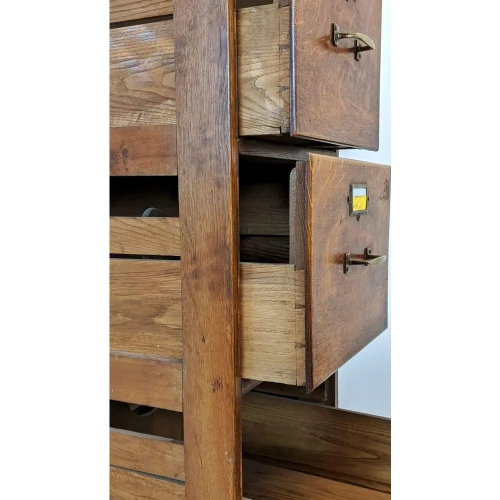 Antique Oak Filing Cabinet - four drawers  - mission era 20s