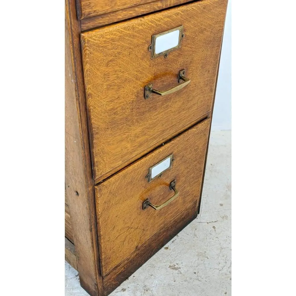 Antique Oak Filing Cabinet - four drawers  - mission era 20s