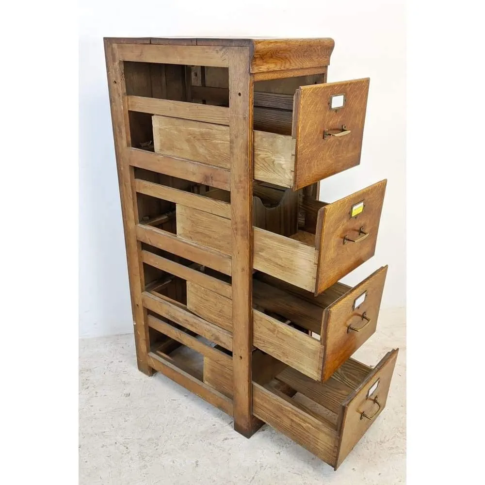 Antique Oak Filing Cabinet - four drawers  - mission era 20s