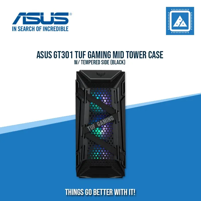 ASUS GT301 TUF GAMING MID TOWER CASE W/ TEMPERED SIDE (BLACK)