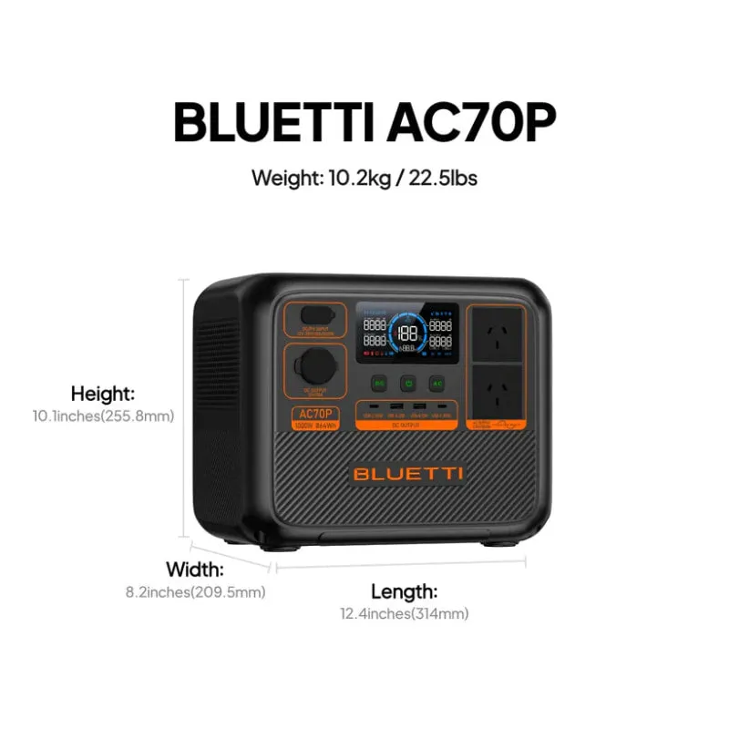 Bluetti AC70P Portable Power Station | 1000W