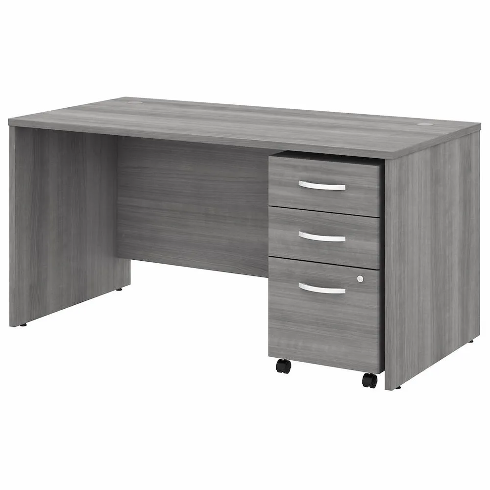 Bush Business Furniture 60W x 30D Desk with 3-Drawer Mobile Pedestal