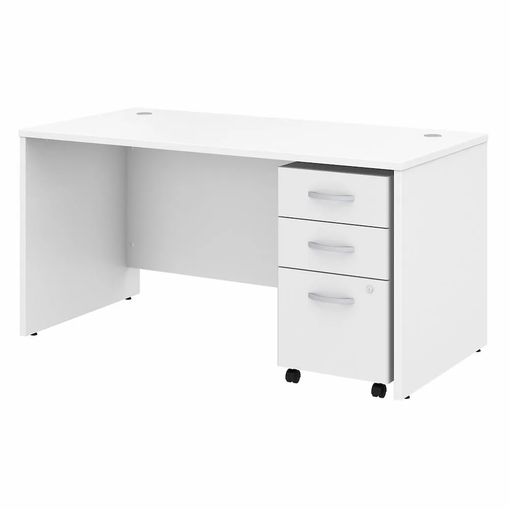 Bush Business Furniture 60W x 30D Desk with 3-Drawer Mobile Pedestal