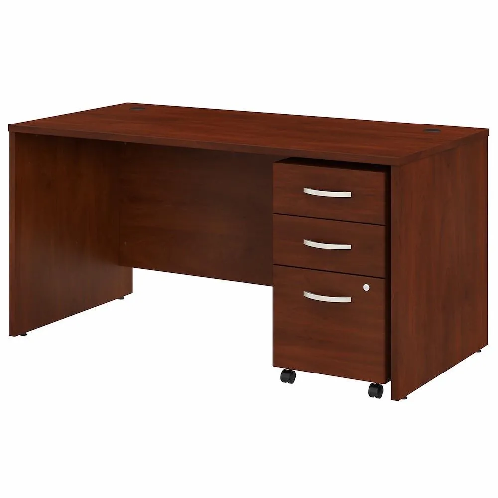 Bush Business Furniture 60W x 30D Desk with 3-Drawer Mobile Pedestal