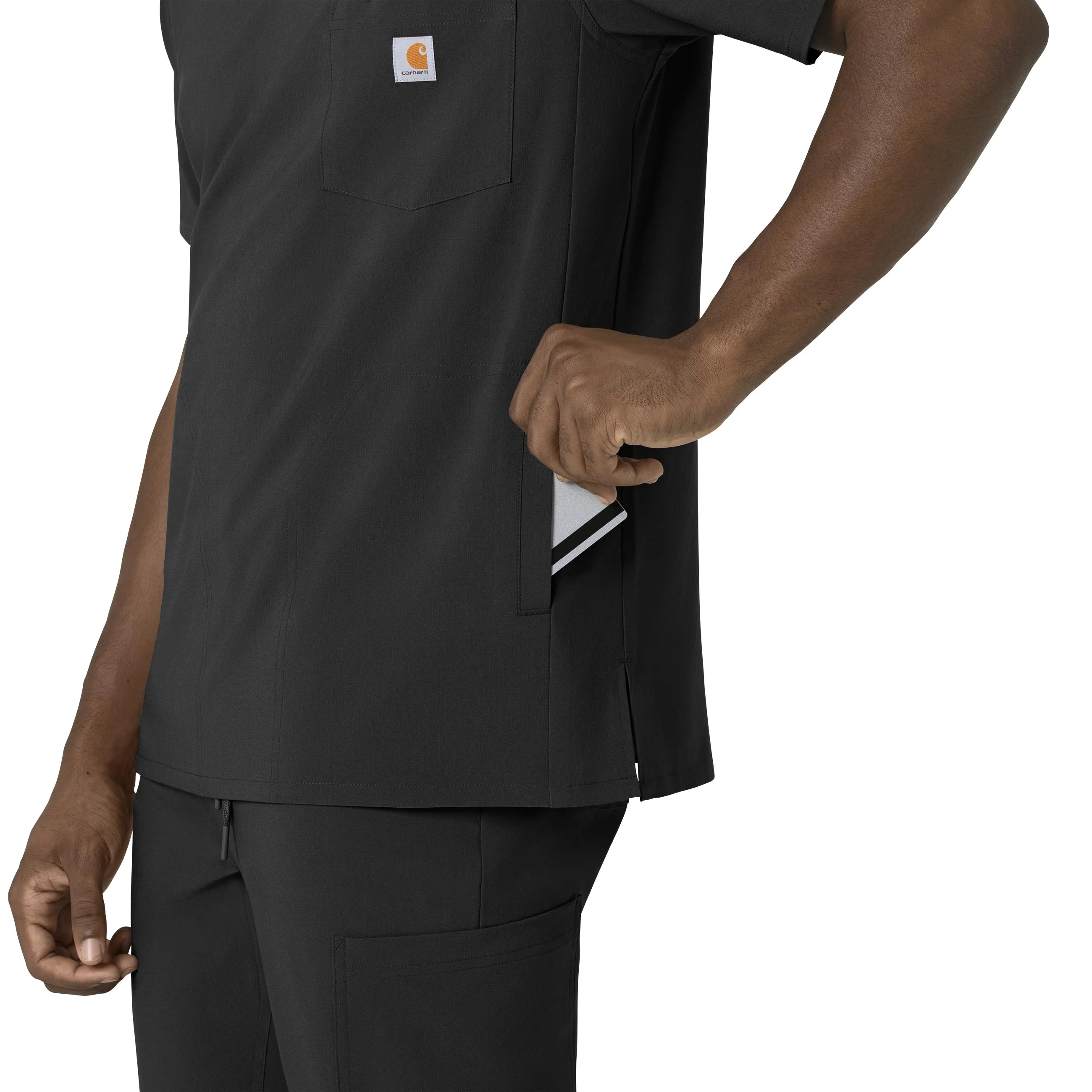 Carhartt Force Cross-Flex Men's V-Neck Scrub Top - Black