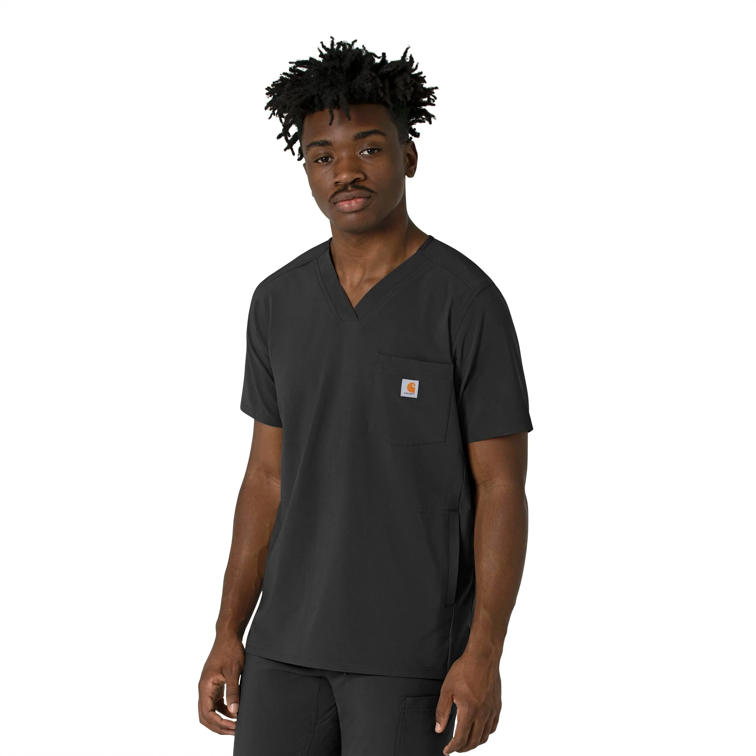 Carhartt Force Cross-Flex Men's V-Neck Scrub Top - Black