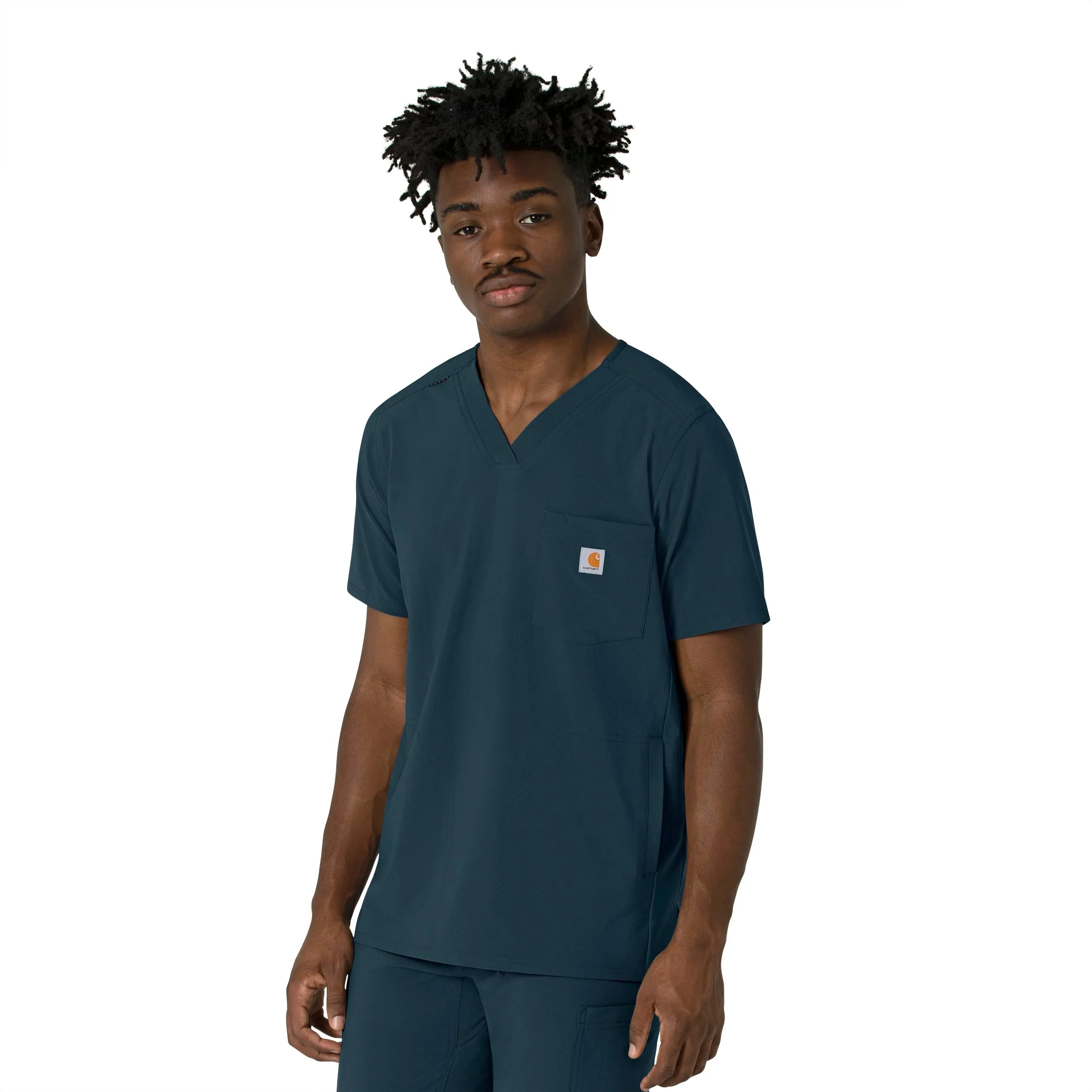 Carhartt Force Cross-Flex Men's V-Neck Scrub Top - Navy