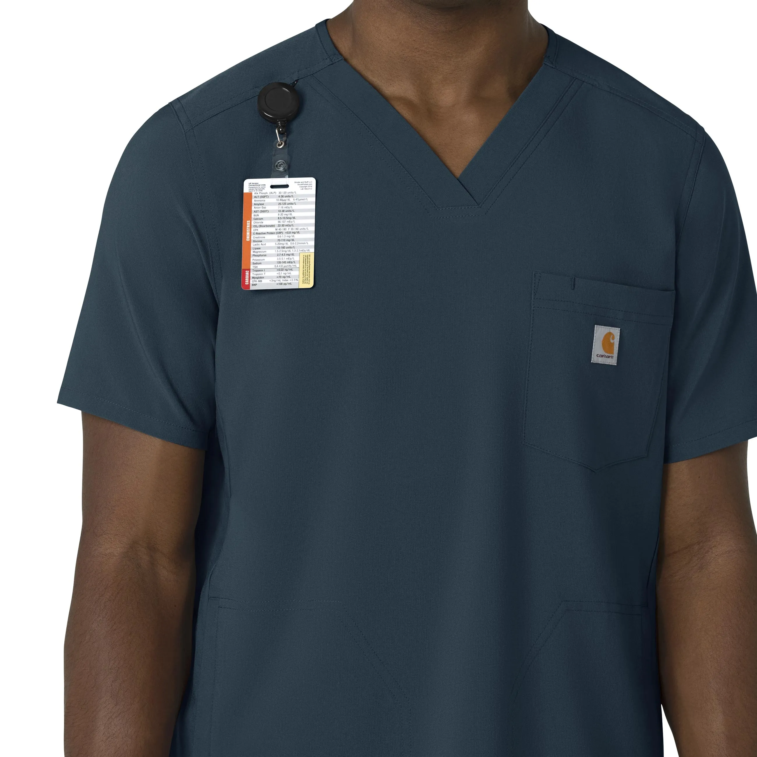 Carhartt Force Cross-Flex Men's V-Neck Scrub Top - Navy