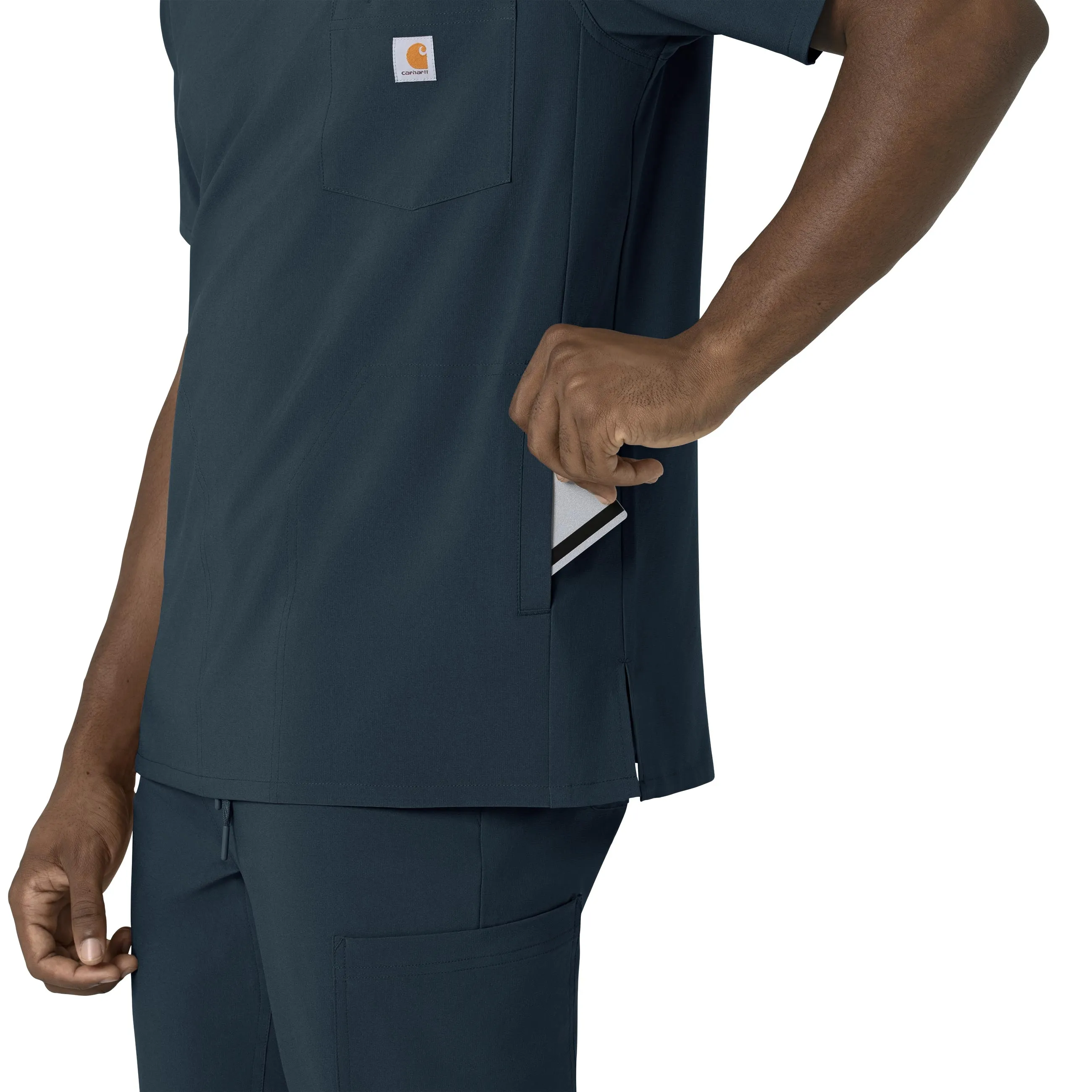 Carhartt Force Cross-Flex Men's V-Neck Scrub Top - Navy