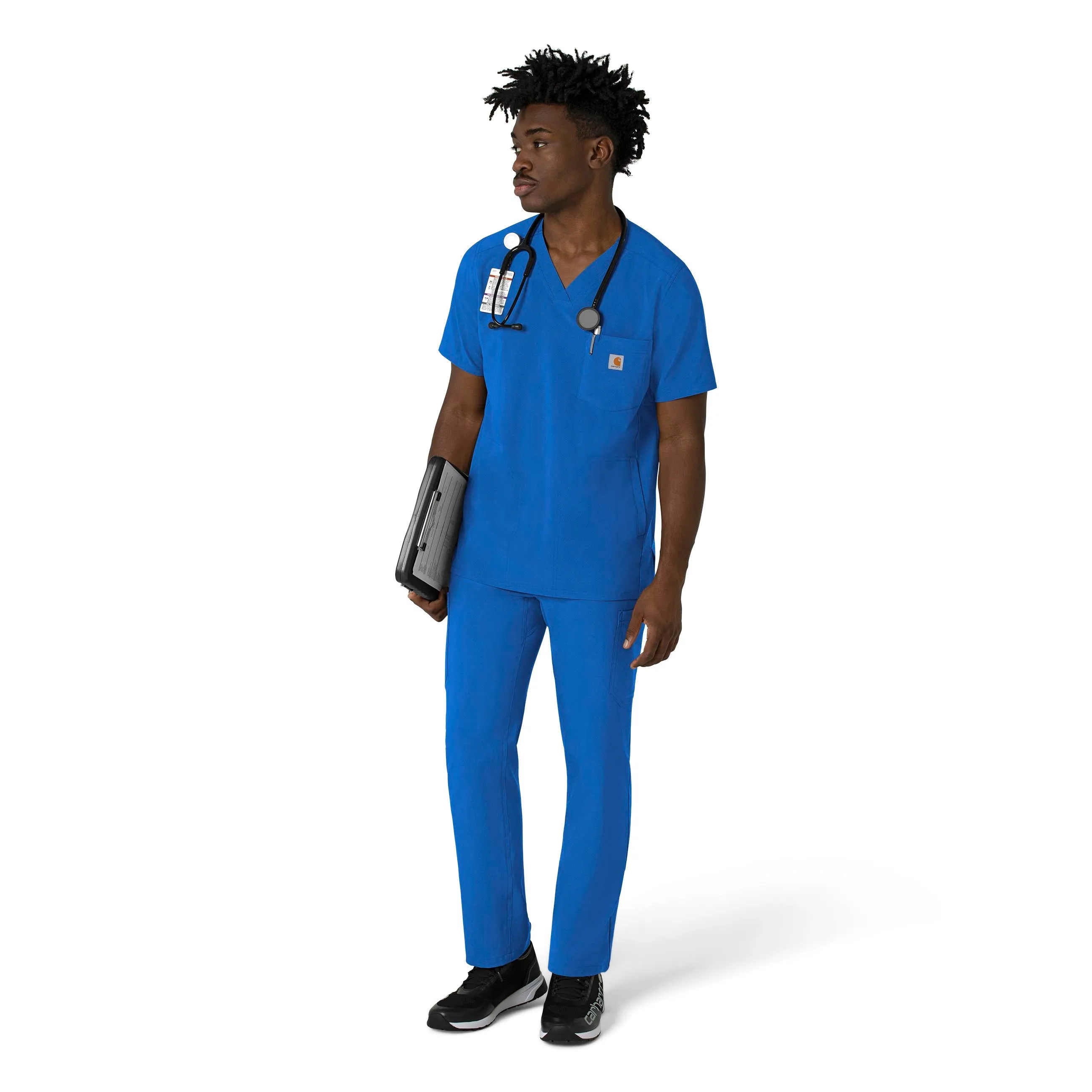 Carhartt Force Cross-Flex Men's V-Neck Scrub Top - Royal