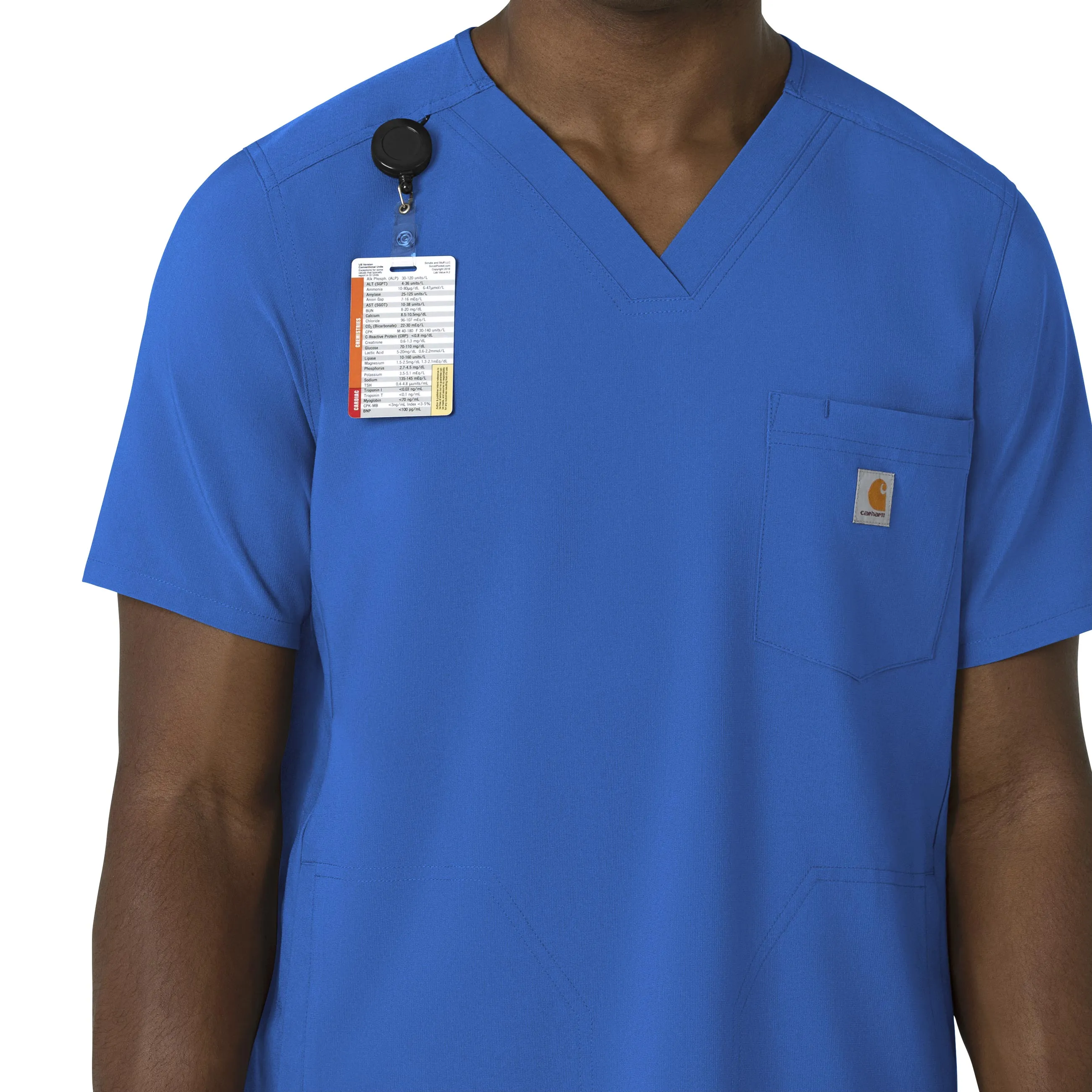 Carhartt Force Cross-Flex Men's V-Neck Scrub Top - Royal