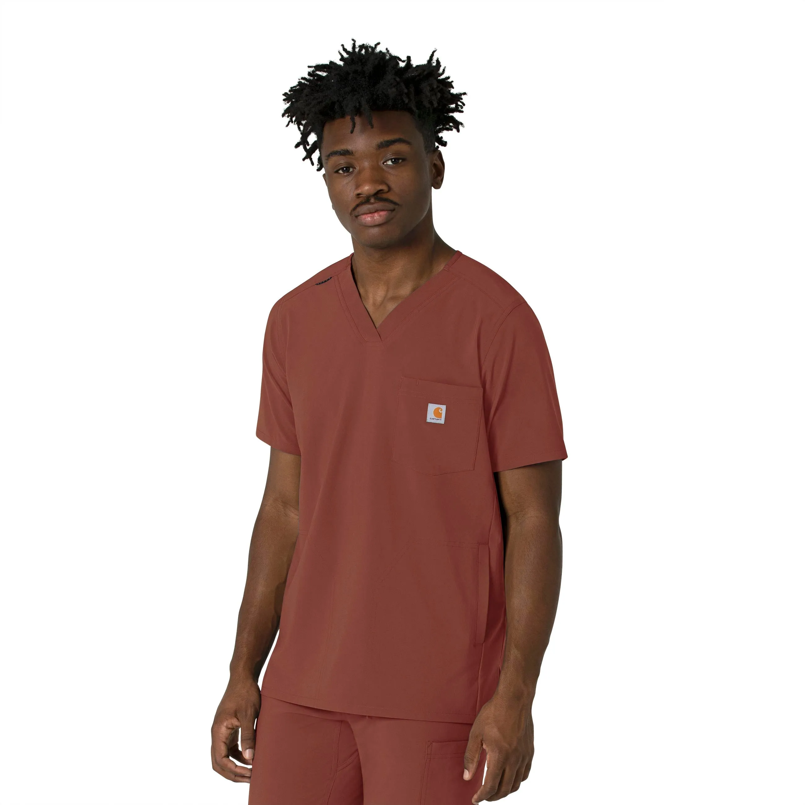 Carhartt Force Cross-Flex Men's V-Neck Scrub Top - Sable