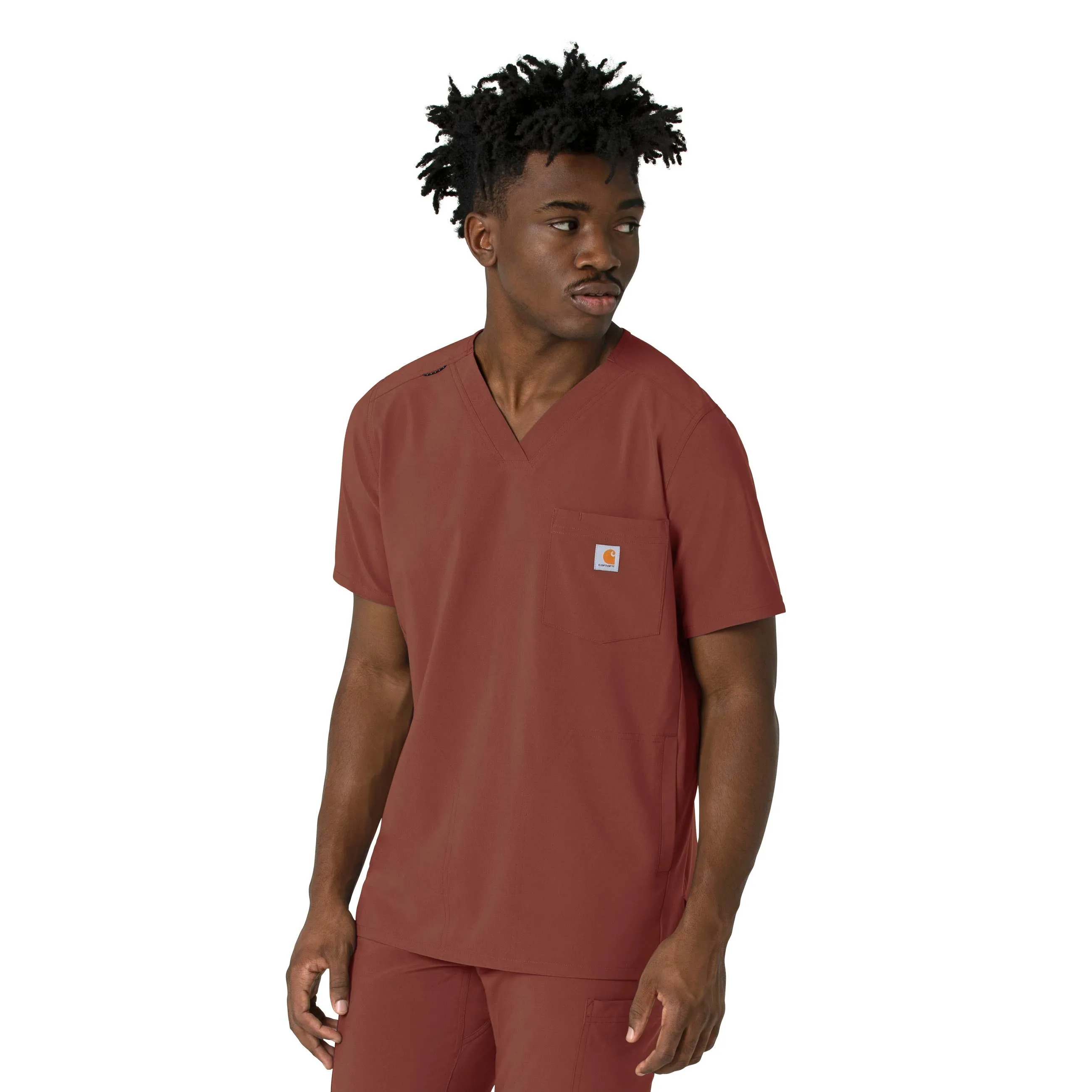 Carhartt Force Cross-Flex Men's V-Neck Scrub Top - Sable