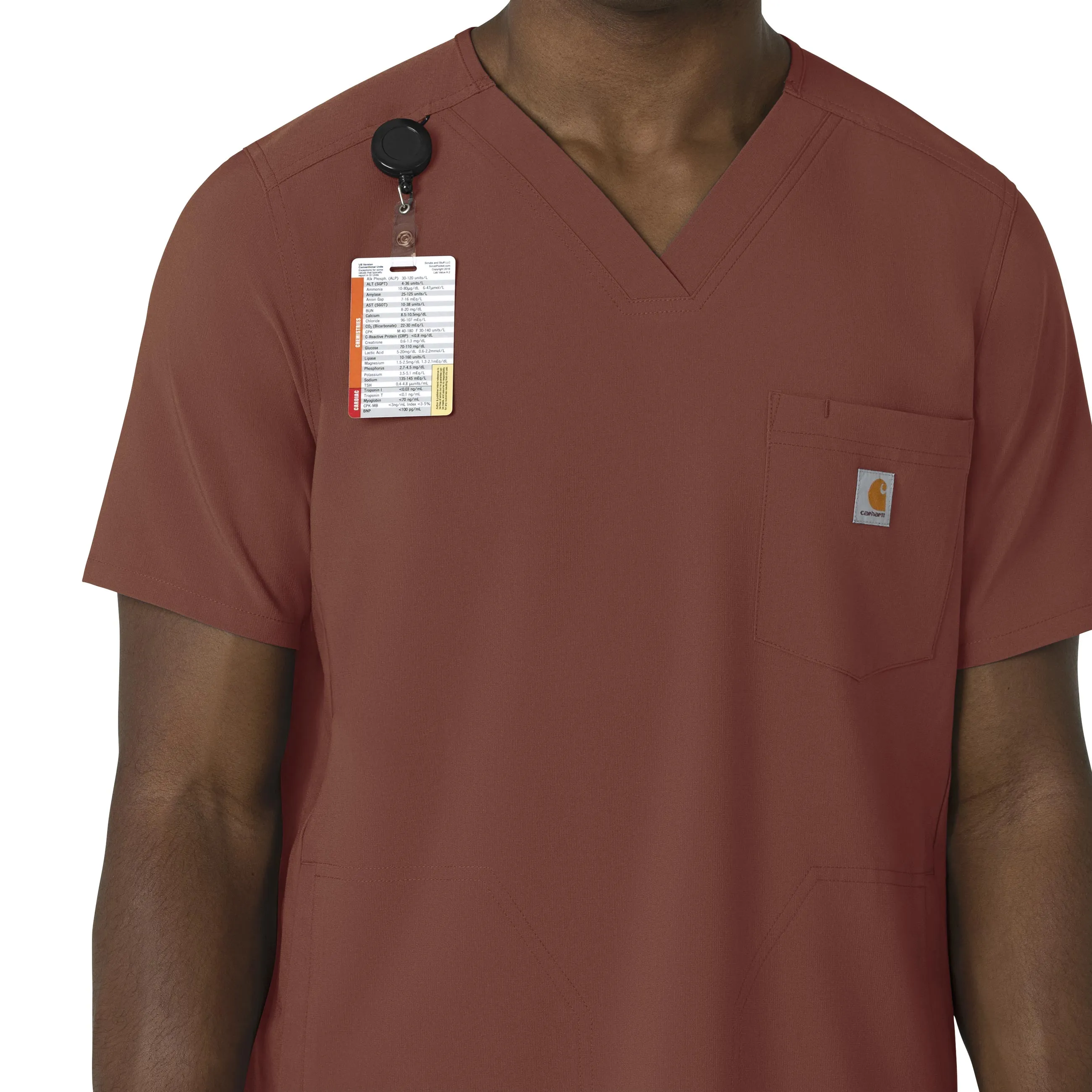 Carhartt Force Cross-Flex Men's V-Neck Scrub Top - Sable