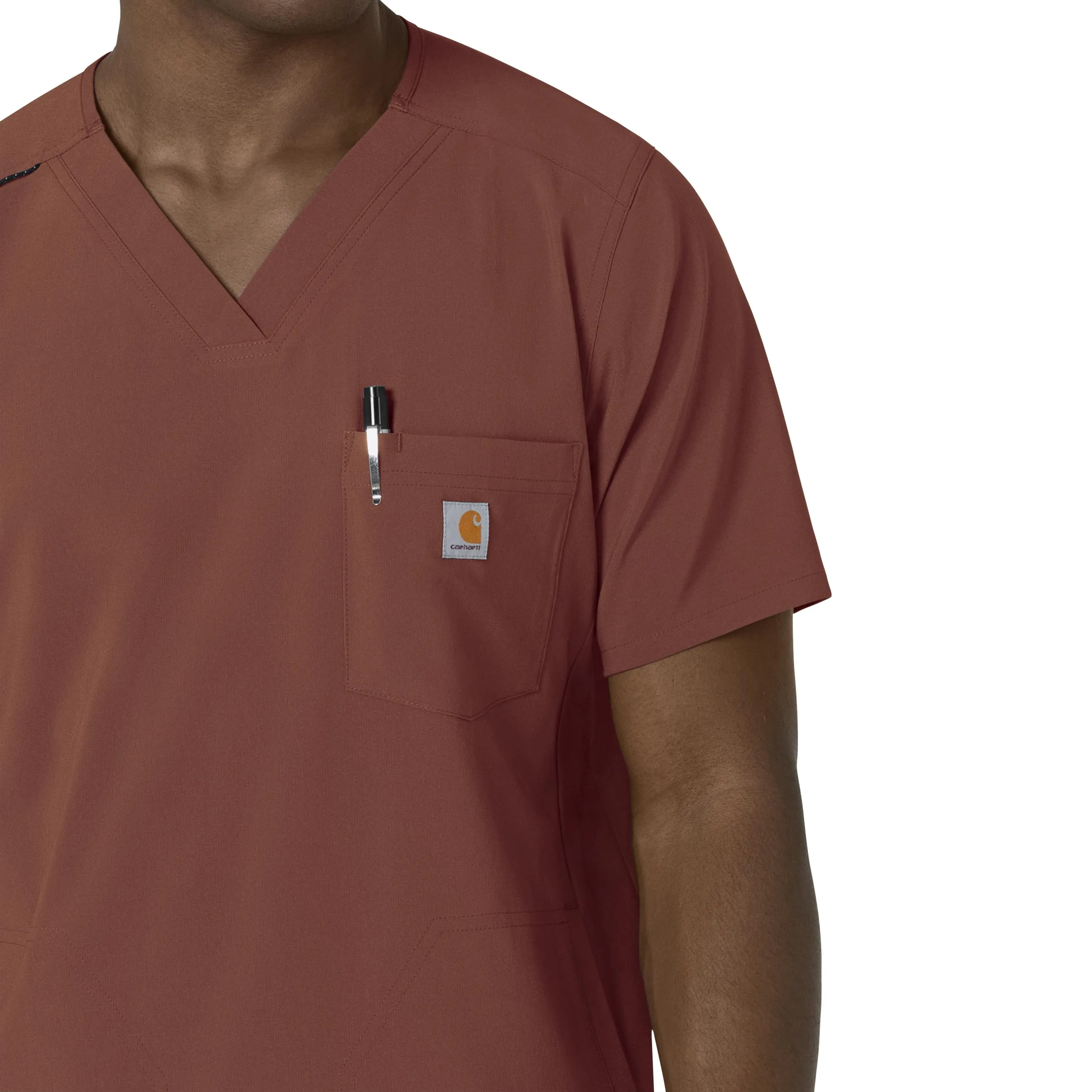 Carhartt Force Cross-Flex Men's V-Neck Scrub Top - Sable