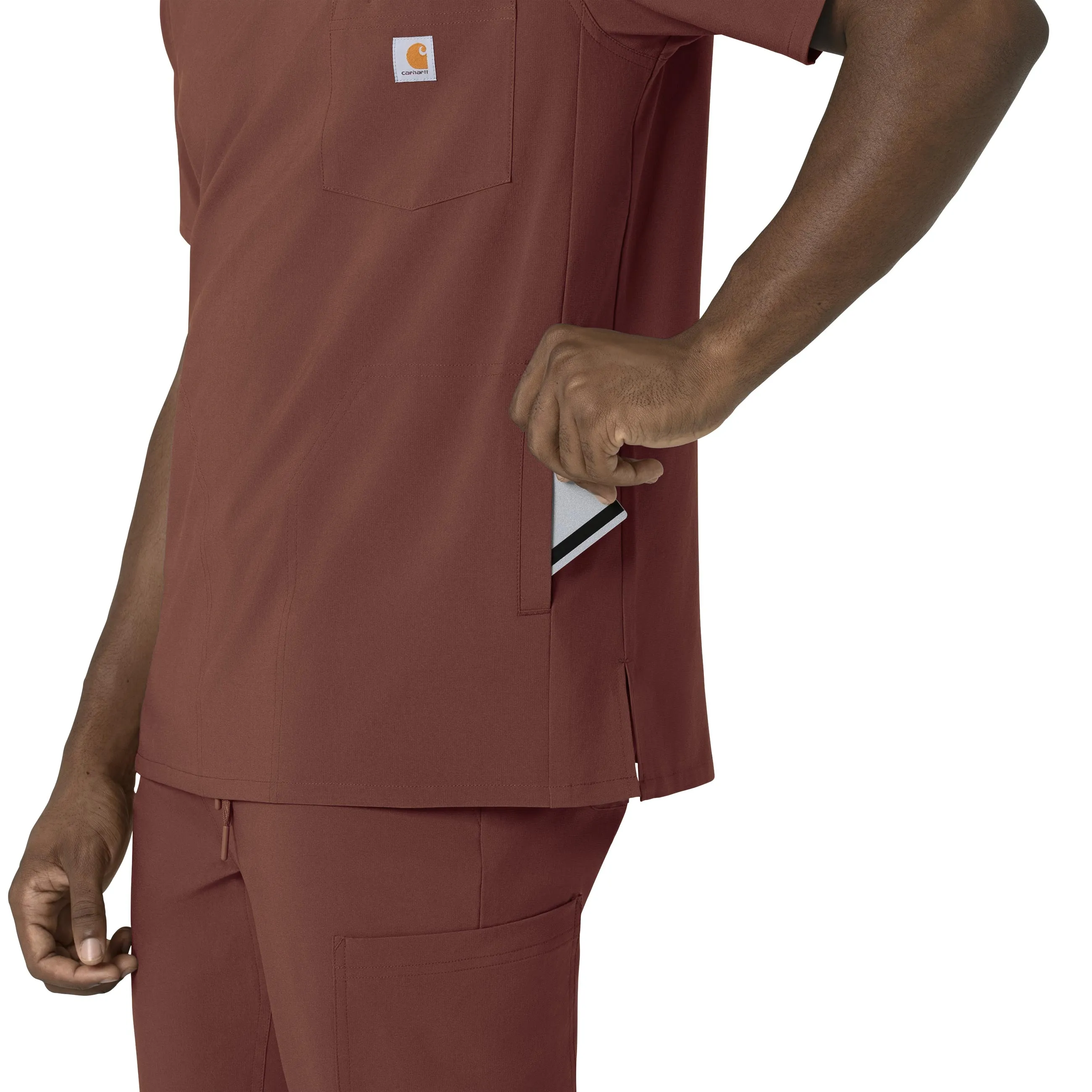 Carhartt Force Cross-Flex Men's V-Neck Scrub Top - Sable