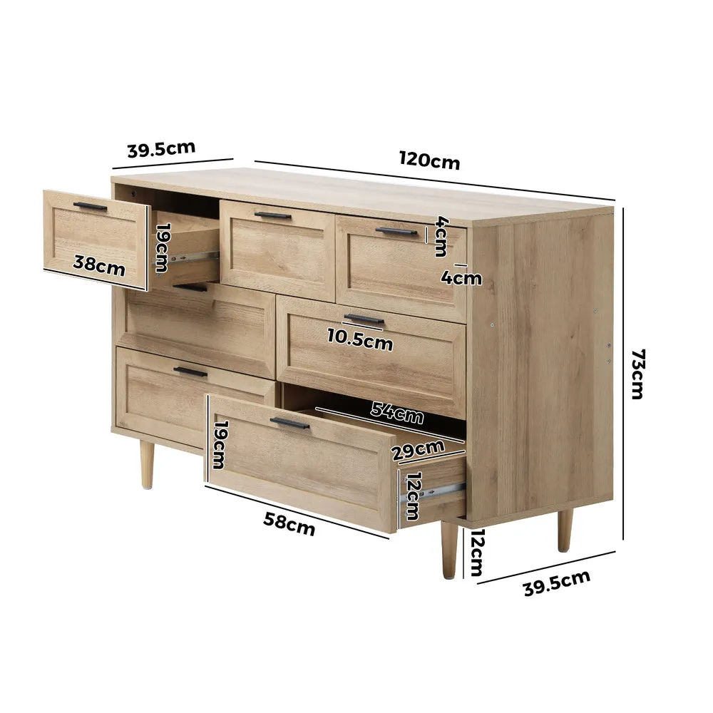 CASSETTI 7 Chest of Drawers Dresser Tallboy Natural