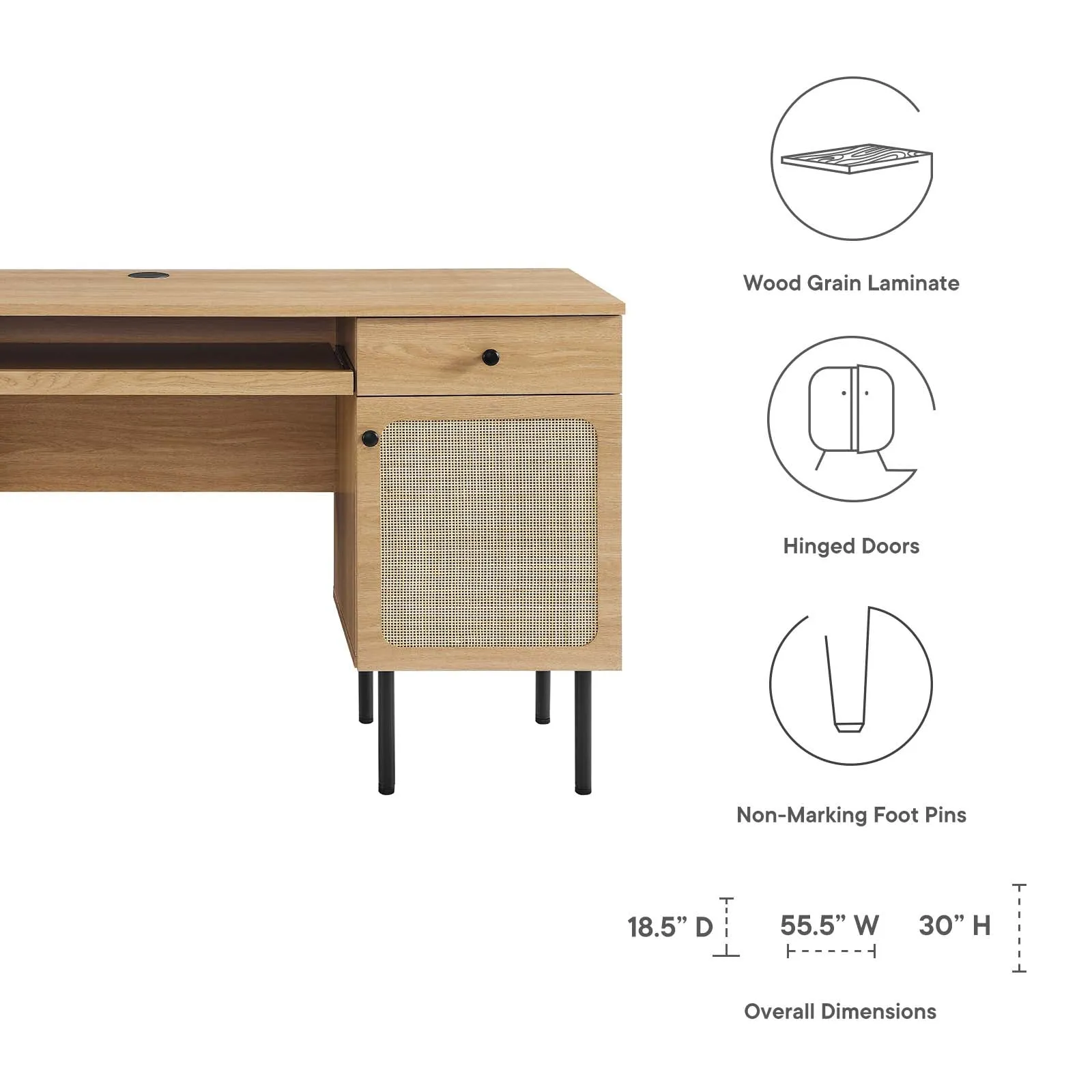 Chaucer Office Desk Oak EEI-6199-OAK