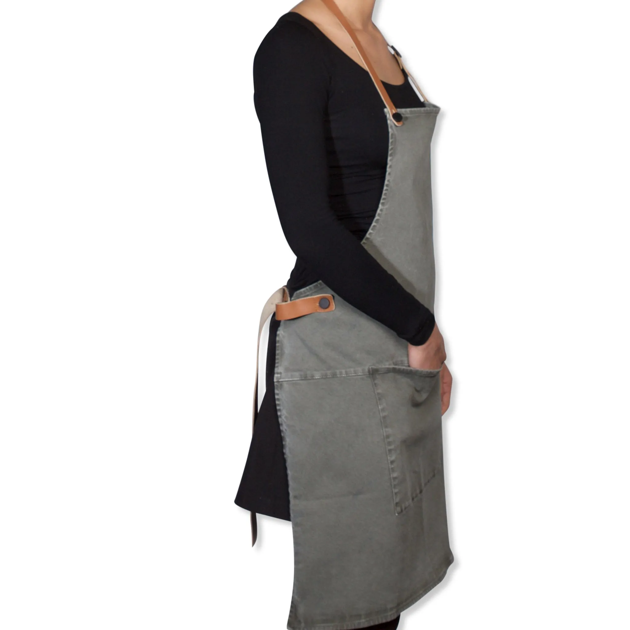 Dutchdeluxes Canvas BBQ Apron in Grey-Green