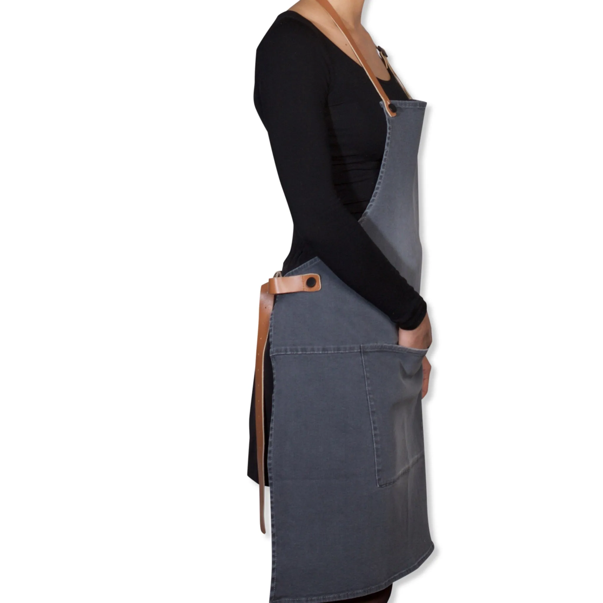 Dutchdeluxes Canvas BBQ Apron in Washed Grey