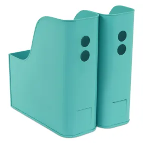 Elan Suave File & Magazine Holder, Set of 2 (Aqua)