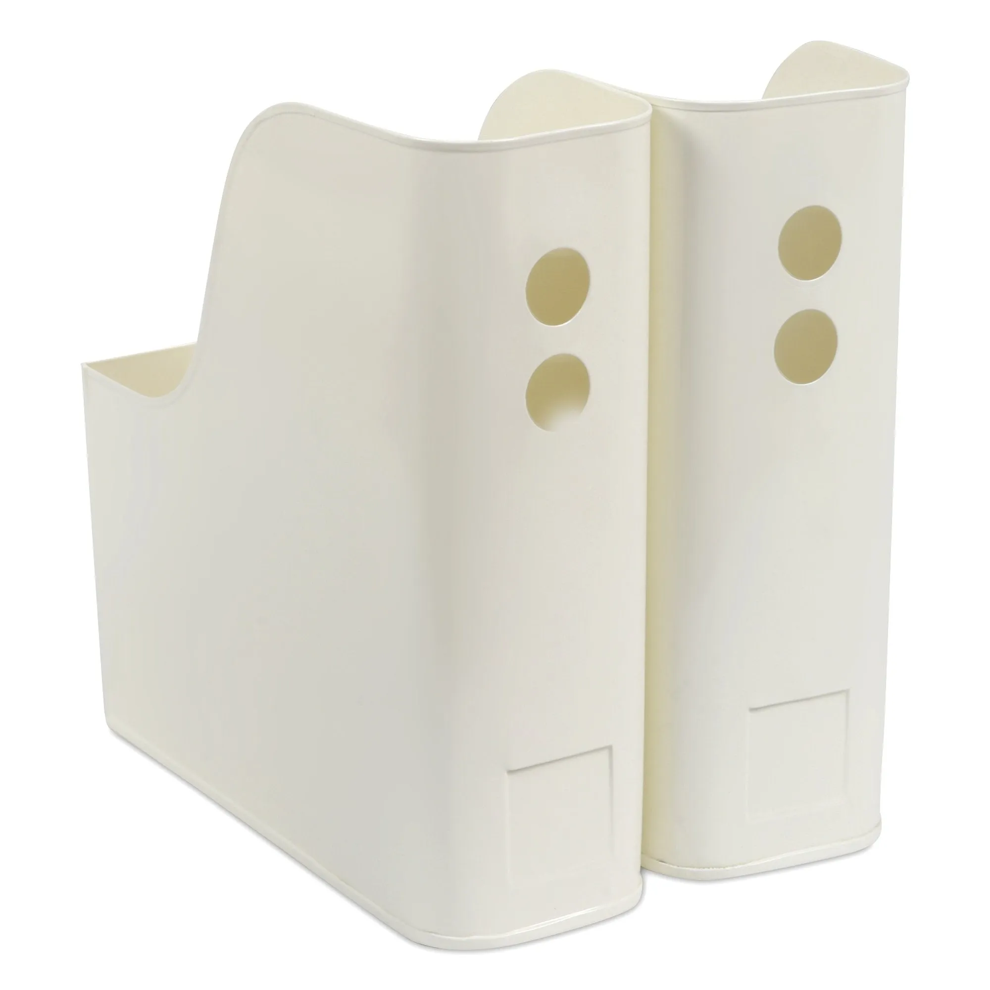 Elan Suave File & Magazine Holder, Set of 2 (Off White)