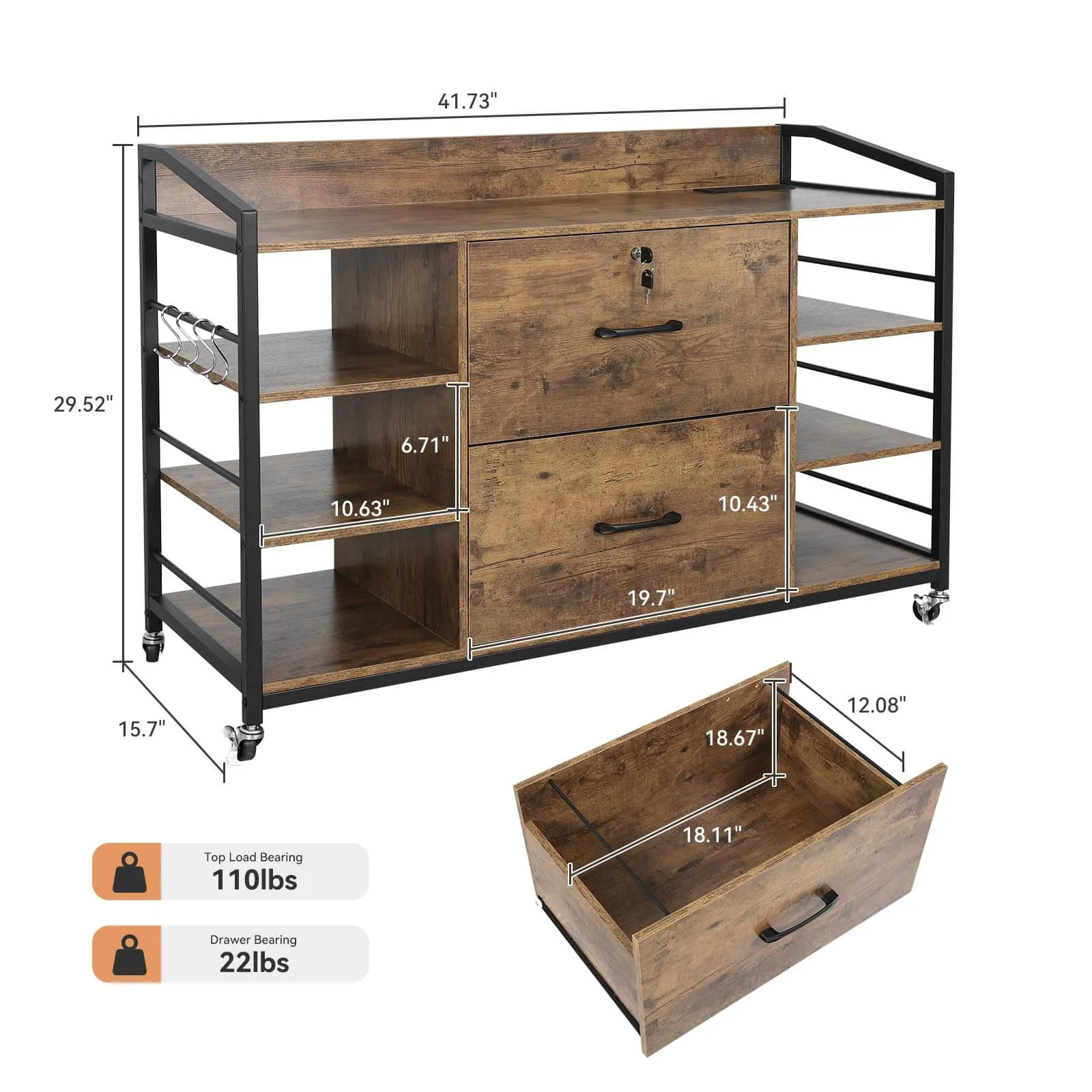 File Cabinet with 2 Drawer IF027